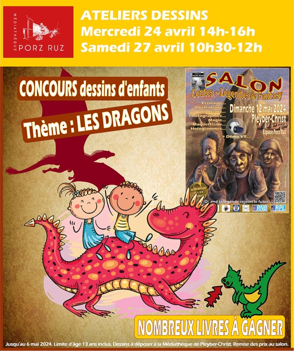 Salon Contes – Légendes & Fantasy 2024 : ateliers dessins à Porz Ruz
